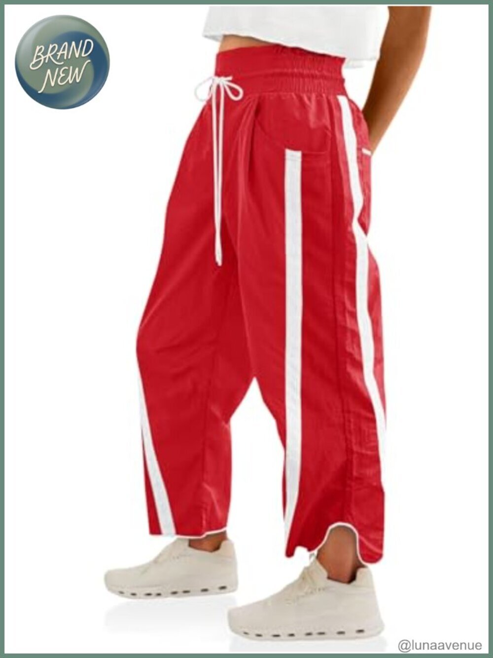 Wide Leg Baggy Track Pants Drawstring Elastic Waist Y2K Sweatpants